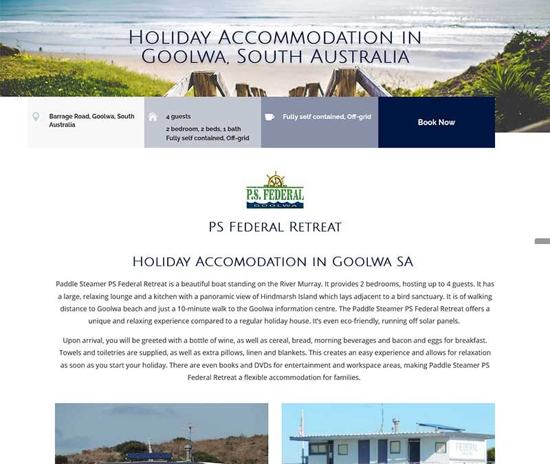 Website for holiday rental accommodation with online booking