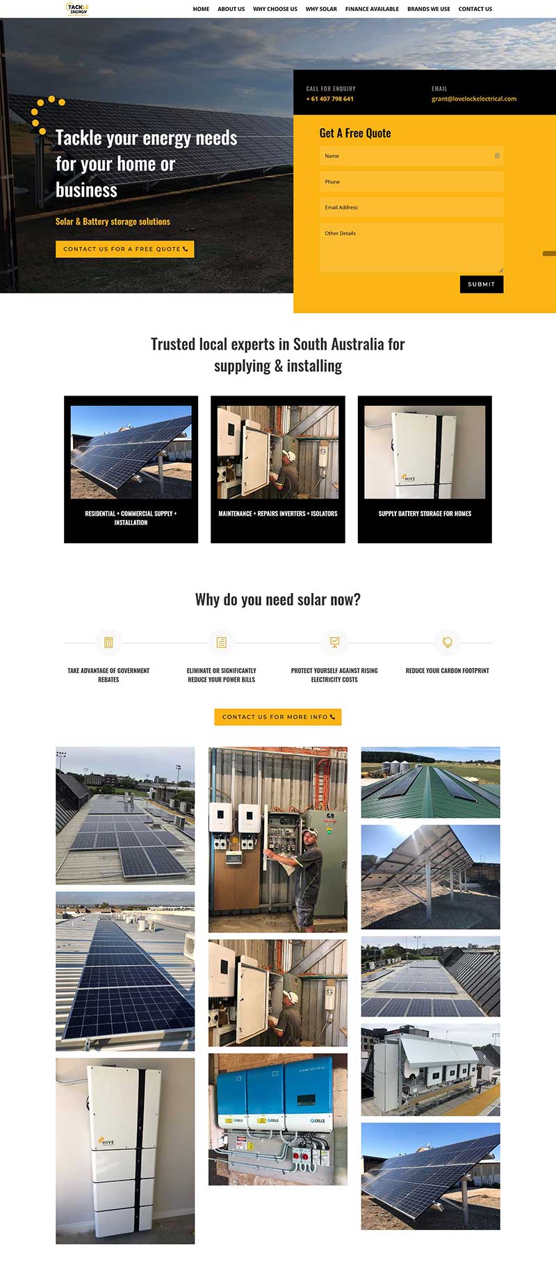 Website design for electrical business in Adelaide