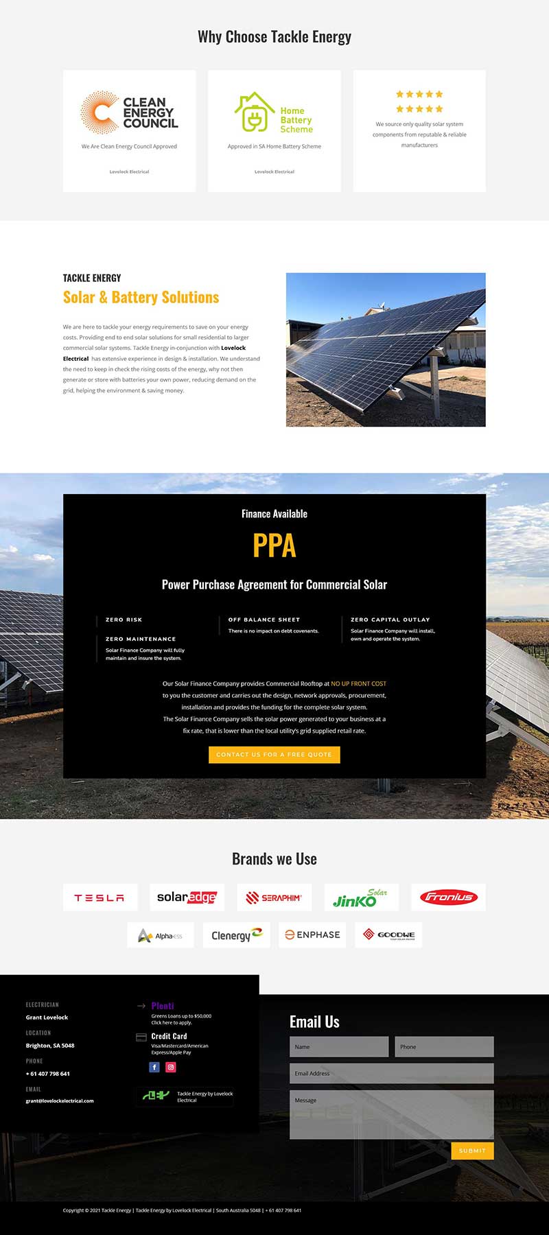 Website design for electrical business in Adelaide