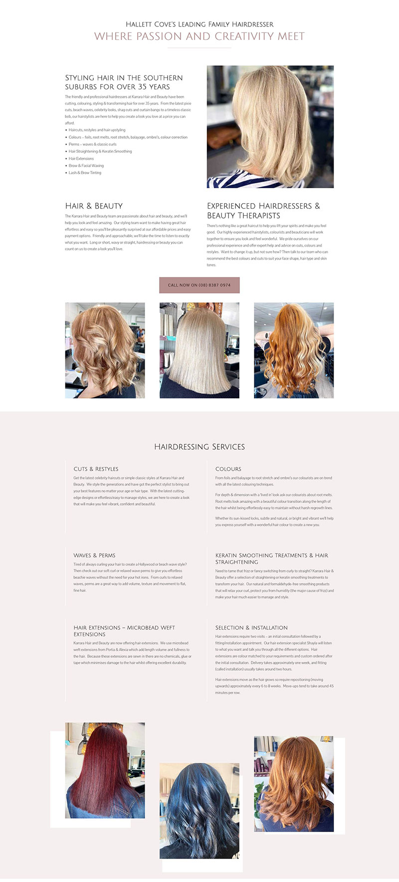 hairdressing website design in adelaide