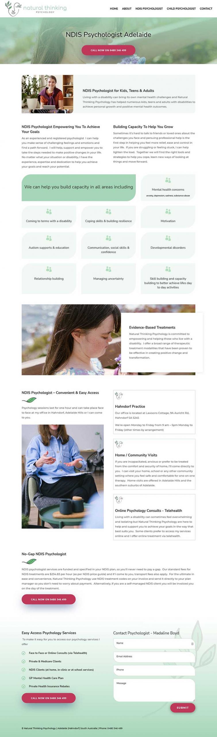 website design for psychologist in adelaide