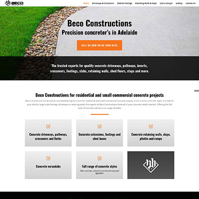 Website design for a concreter in Adelaide