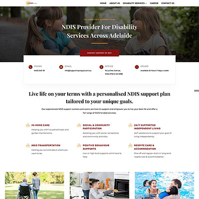 Redesign and new content for a disability service provider in Adelaide