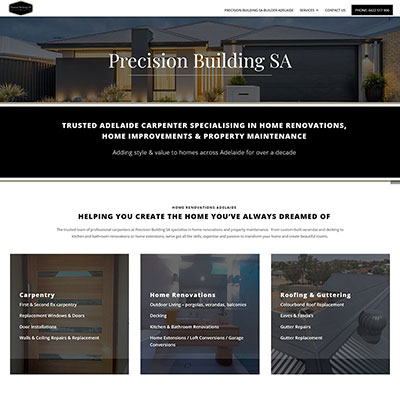 Website design for Precision Building SA
