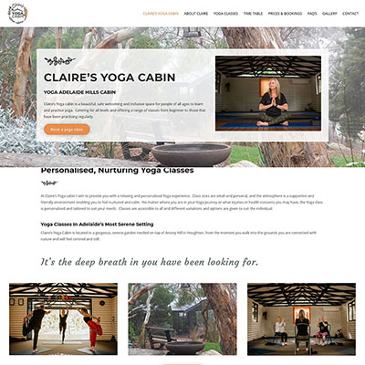 Website design for a yoga studio in Adelaide Hills