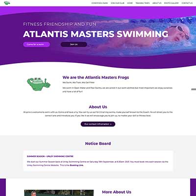 Web development for a swimming club