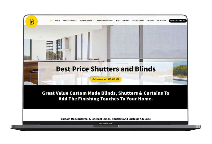 web design shutters and blinds by website adelaide web designer