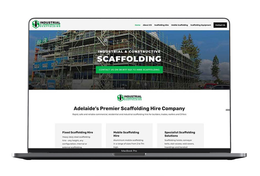 web design for scaffolding business in adelaide by website adelaide web designer