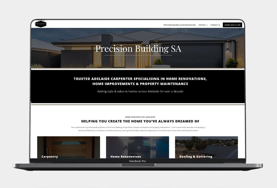 web design for builder in adelaide by website adelaide web designer