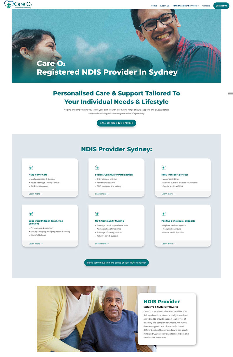 web design for NDIS provider Sydney