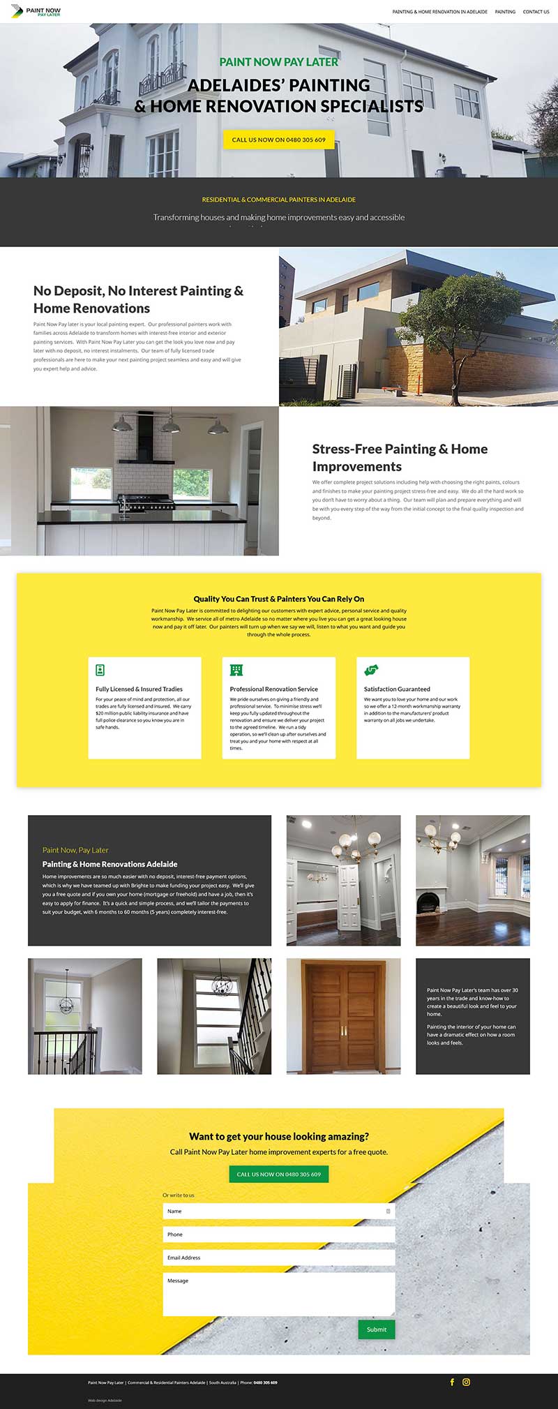 website design for painting business painter