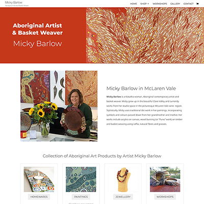 Ecommerce website for artist Micky Barlow