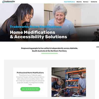 Website design for home modification business in Adelaide