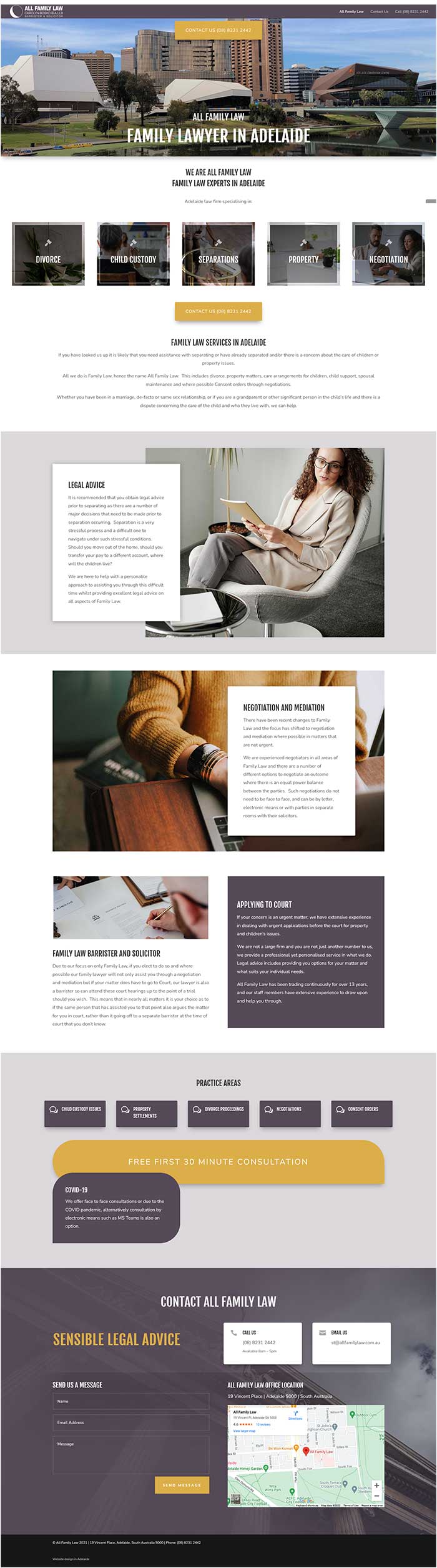 one page website design adelaide landing page