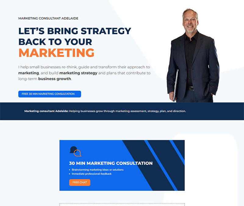 Website design for marketing consultant in Adelaide