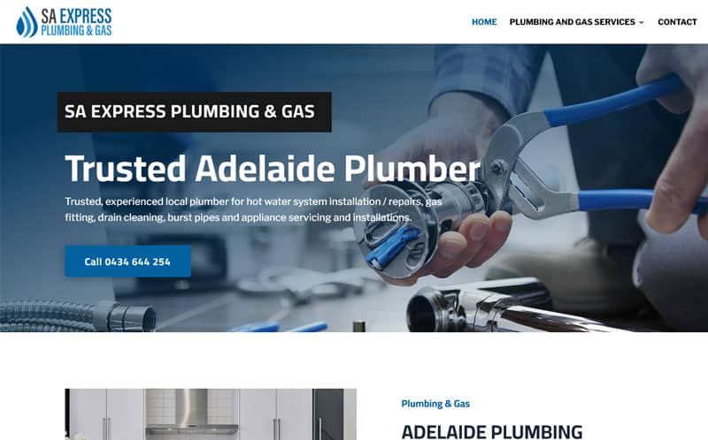 website design for plumbing business in adelaide