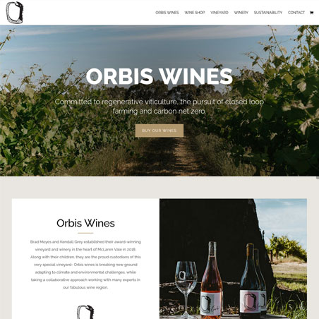 web design winery website by website adelaide