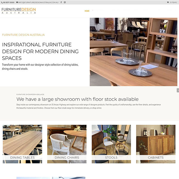 Website Design for furniture store Adelaide