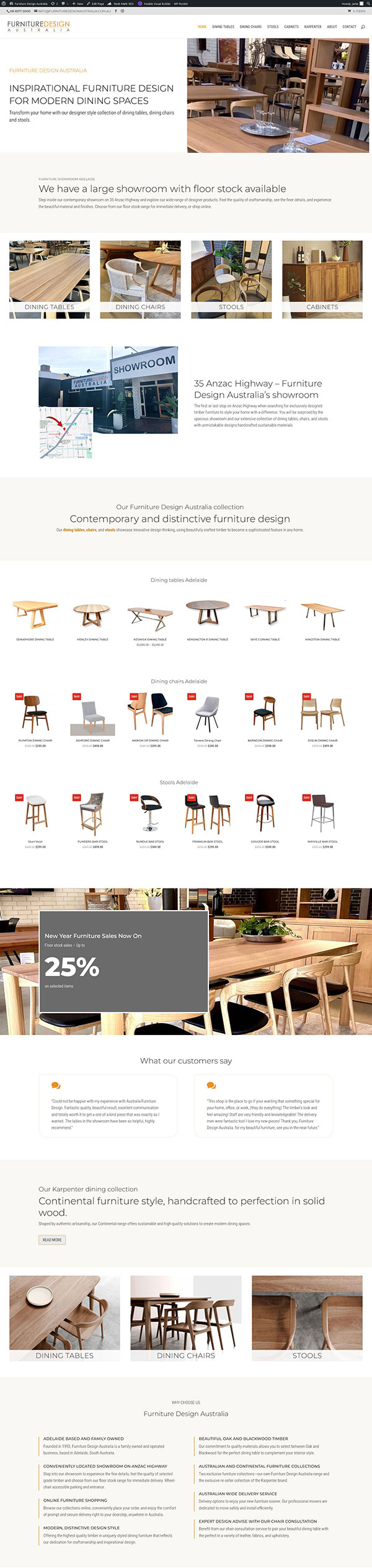 Website Design for furniture store Adelaide