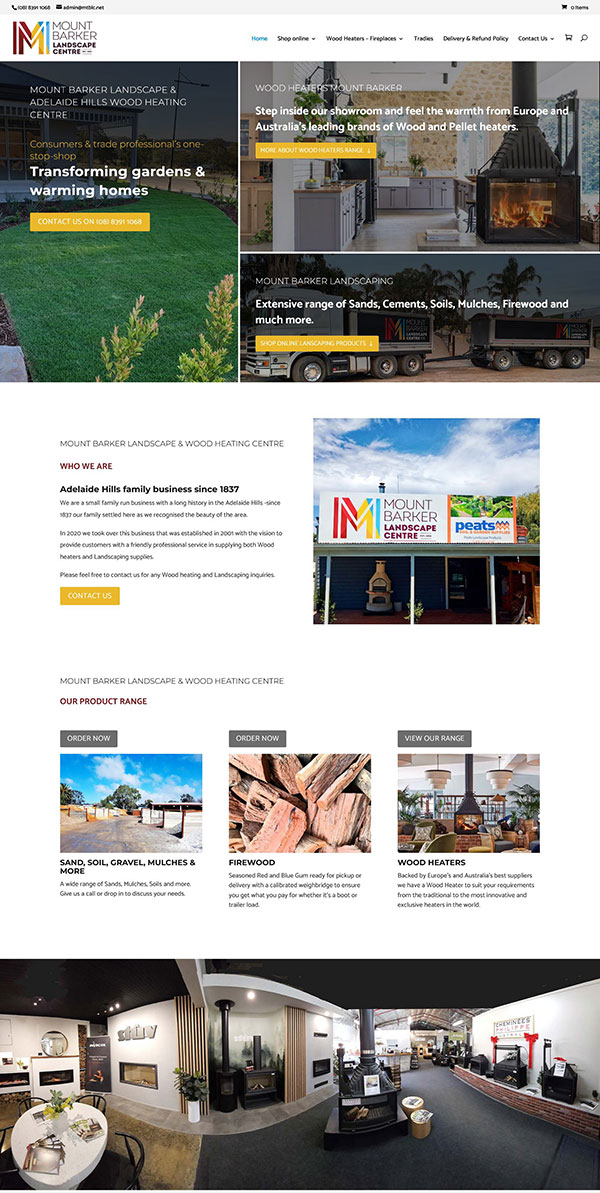 website design for Mount Barker Lanscape Centre