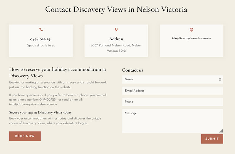 website design for accommodation websites