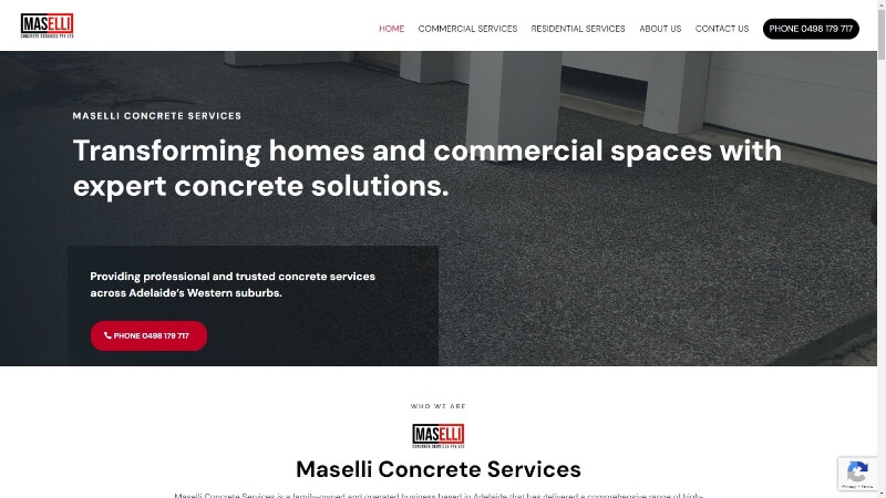 web design concreter Adelaide