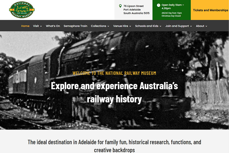 Web designer Adelaide SA for National Railway Museum