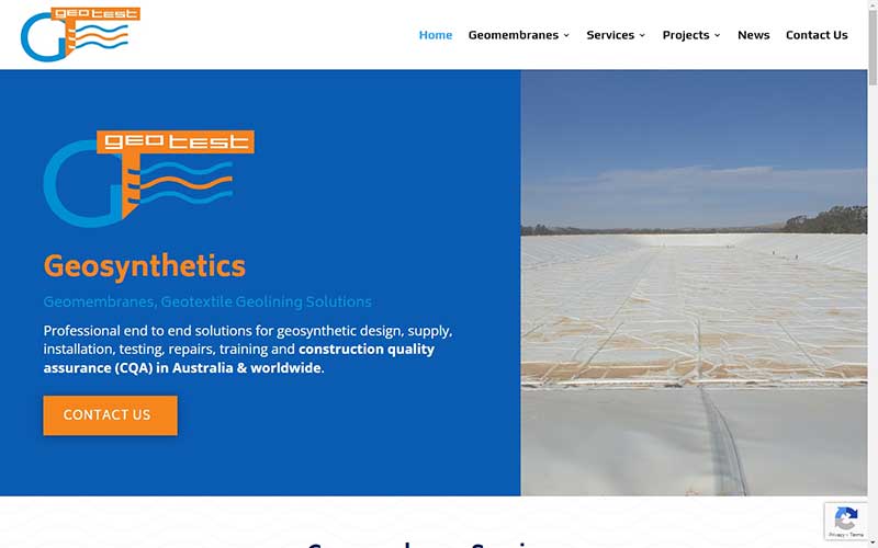 Geotest-engineering-website-design Website design for manufacturing Adelaide