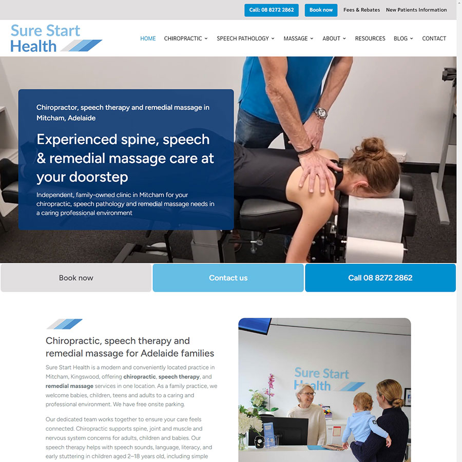 Website design for chiropractor in Adelaide