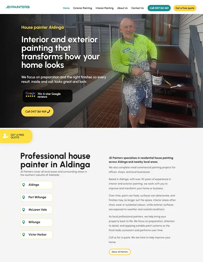 Website design house painter Aldinga
