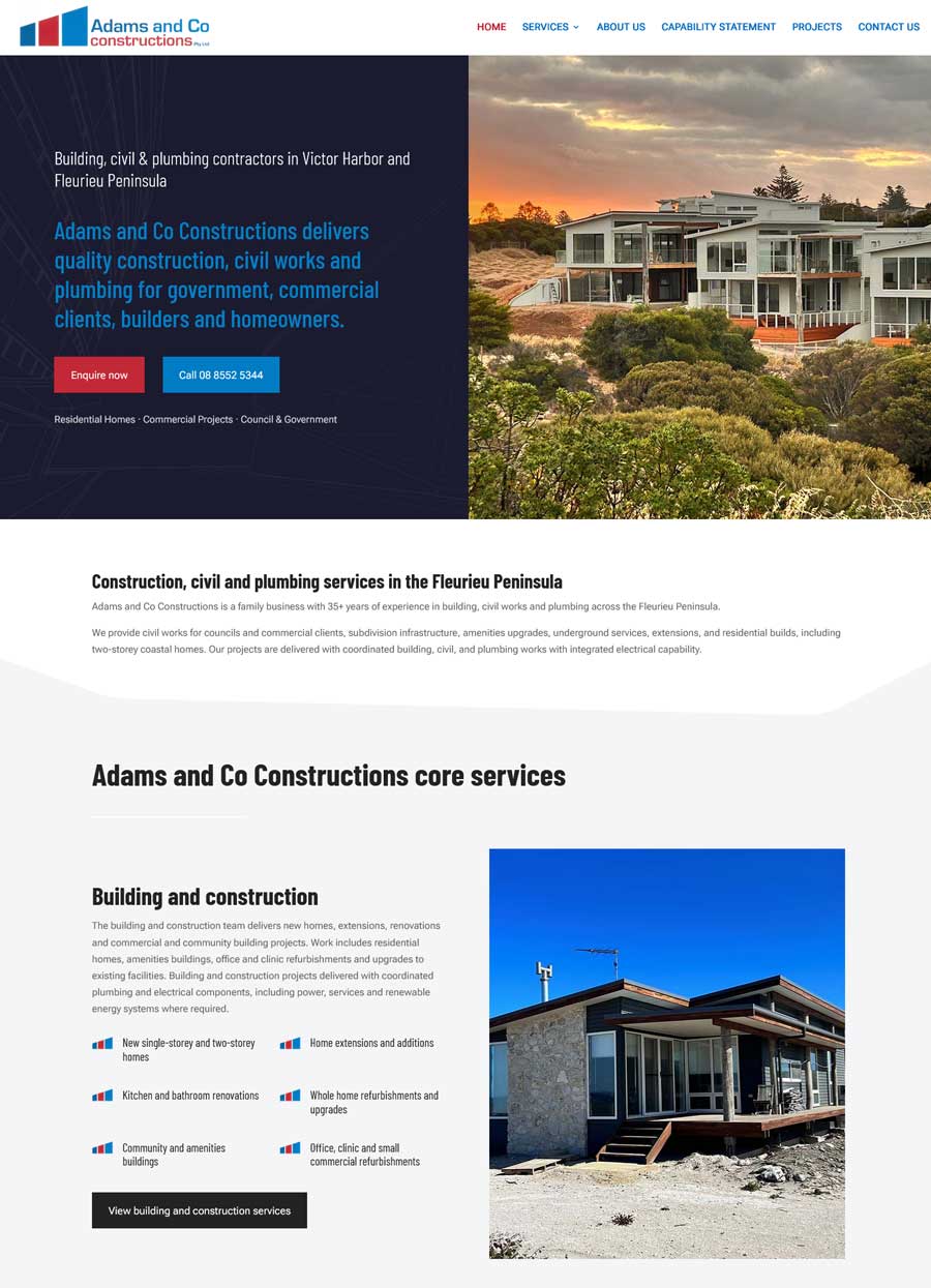 adam-construction-builder-website website designer Adelaide