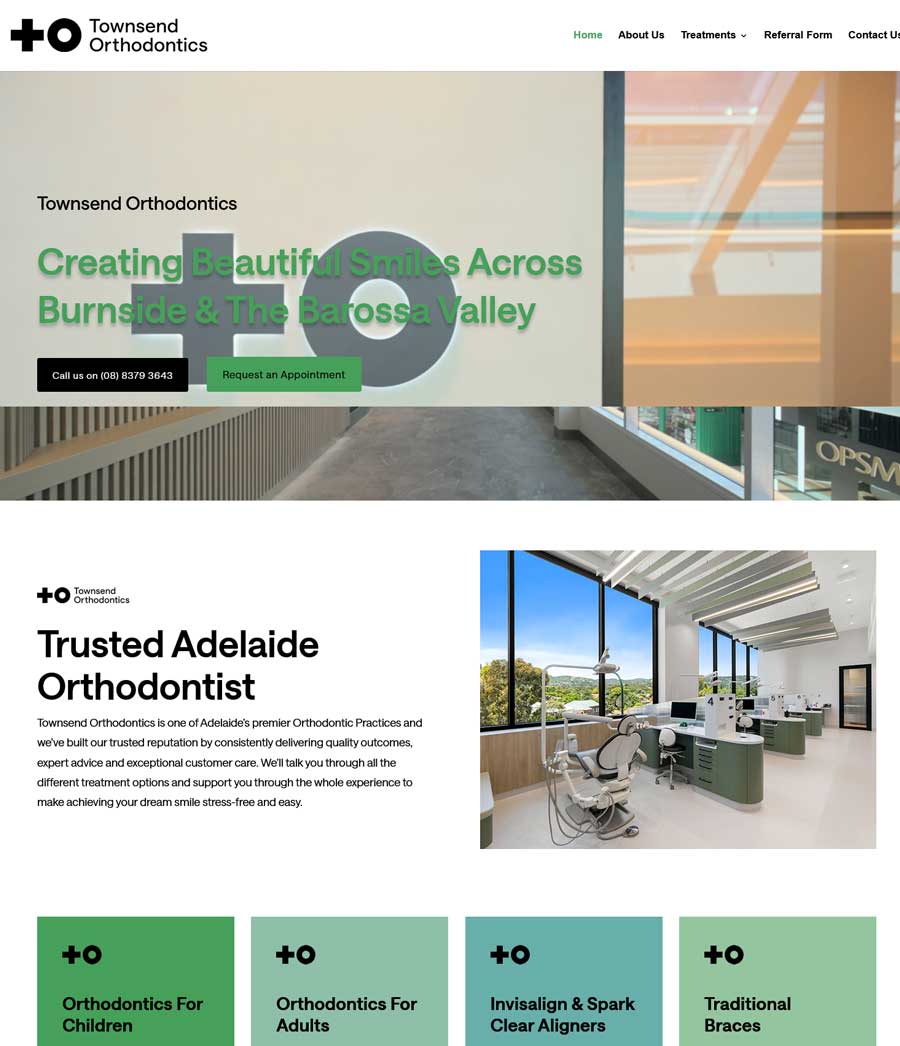 townsend-orthodontist-website website designer Adelaide